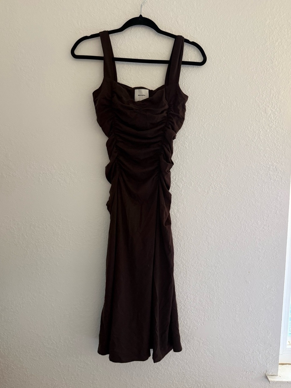 Reformation Suvi Knit Midi Dress in brown size small